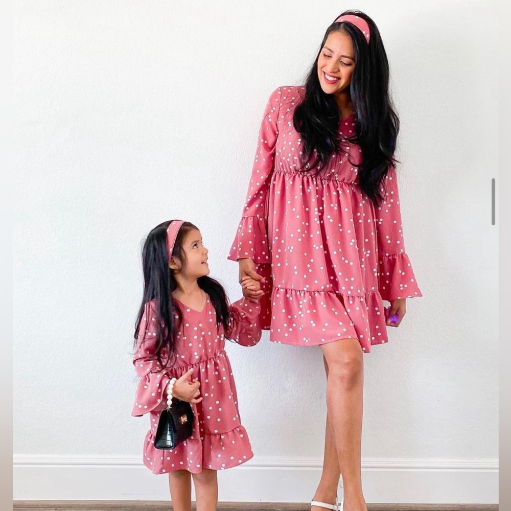 Mommy & Me Polk a dot matching dresses